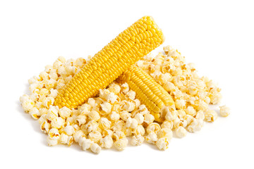 Maiskolben und Popcorn