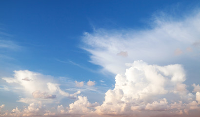 Dramatic cloudscape, blue sky photo background