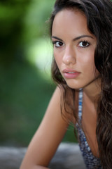 Outdoors portrait of attractive girl