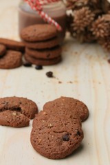 Chocolate chip cookies and cocoa drinks