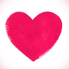 Pink acrylic color textured painted heart