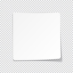 White paper sheet with shadow.
