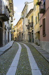 Fototapeta premium Vogogna (Ossola Valley, Piedmont): old alley. Color image