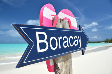 Boracay arrow on the beach