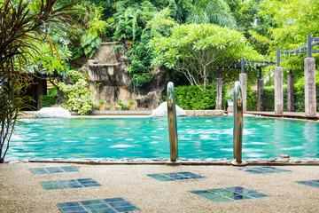 swimming pool in tropical garden
