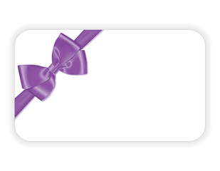 Realistic Bow and Ribbon - Gift Card. Vector Illustration.