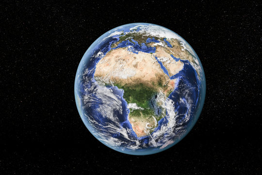 Fototapeta Detailed view of Earth from space, showing Africa. Elements of this image furnished by NASA