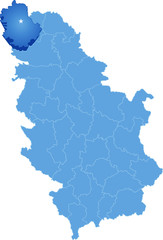 Map of Serbia, Subdivision West Backa District