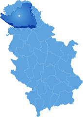 Map of Serbia, Subdivision South Backa District