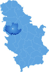 Map of Serbia, Subdivision Kolubara District