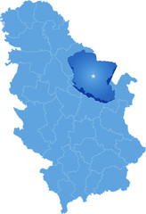 Map of Serbia, Subdivision Branicevo District