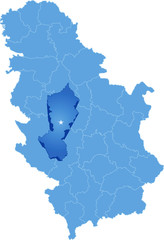 Map of Serbia, Subdivision Moravica District