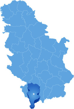 Map of Serbia, Subdivision Prizren District