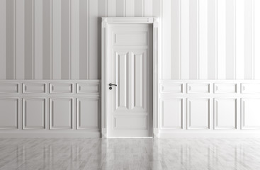White interior with classic door
