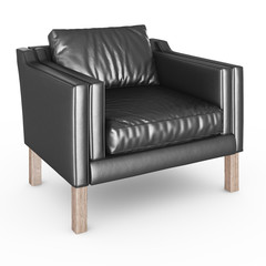 Armchair black leather