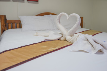 Swan made from towels