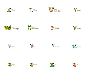 Set of universal company logo ideas, business icon collection