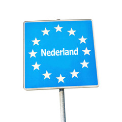 Border sign of the netherlands, europe
