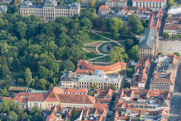 Erlangen Orangerie und Kollegienhaus aus der Luft