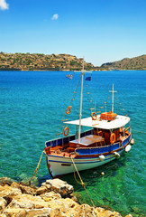 Obraz premium Spinalonga island is a popular tourist attraction in Crete, Gree