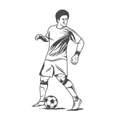 Fototapeta na wymiar Monochrome soccer player isolated, vector illustration