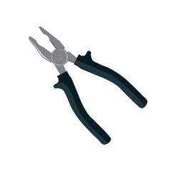 Pliers in vintage style isolated on white background, vector illustration for mechanical workshops logotypes, tool shops logos.