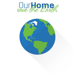 Earth flat icon on white background. 