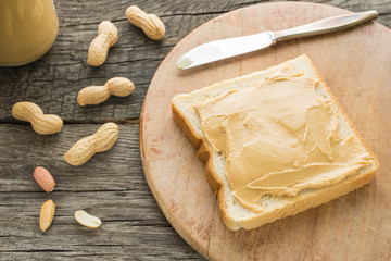 Sandwich mit Erdnussbutter