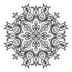 Hand drawing zentangle mandala element. Italian majolica style