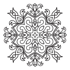 Hand drawing zentangle mandala element. Italian majolica style