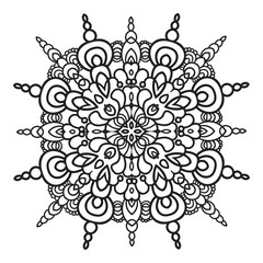 Hand drawing zentangle mandala element. Italian majolica style