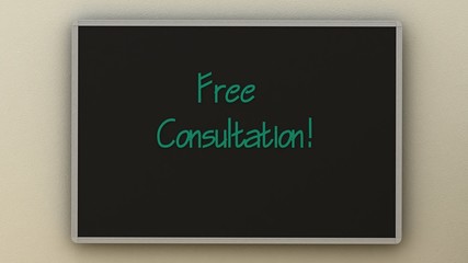 Free consultation on board. Business concept.