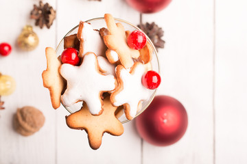 Glass of Christmas cookies