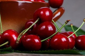 sweet cherry on the table