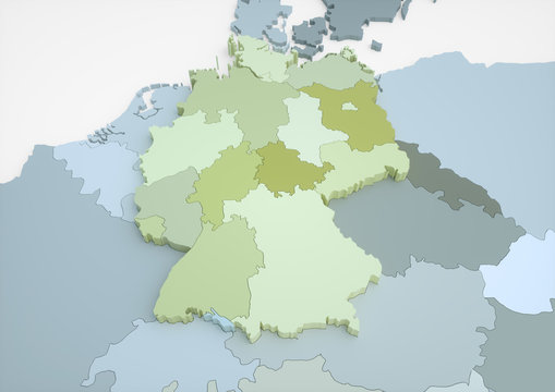 Deutschland und angrenzende L&auml;nder / 57 Megapixel