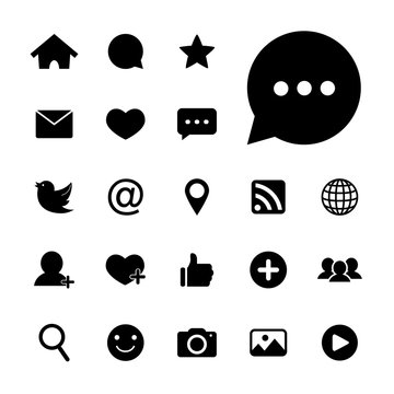  Social network icon. Social media icons. Vector. Illustration