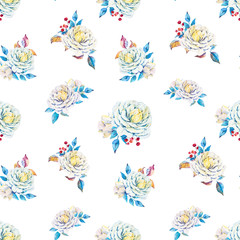 Watercolor floral vector pattern