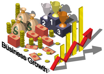 illustration of info graphic money equipment concept in isometric 3D graphic