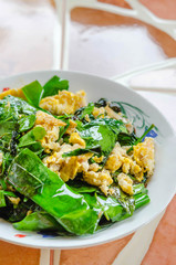 stir fried Melinjo  with egg