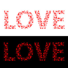 LOVE word  consists of the elements. Capital letters.