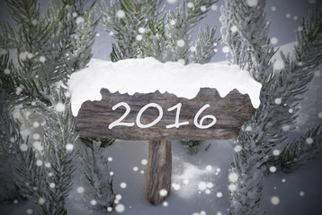Christmas Sign Snowflakes Fir Tree Text 2016