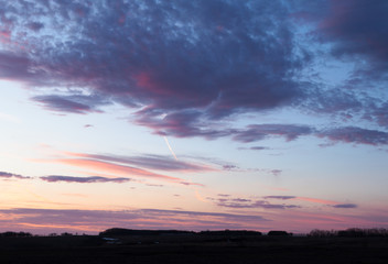 Fototapeta na wymiar sky with clouds in the evening