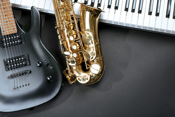Fototapeta na wymiar Musical instruments, closeup