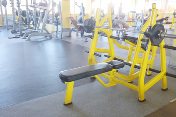 Fototapeta na wymiar Gym apparatus in a gym hall