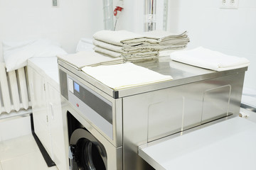 washing machine with a towel