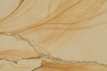 Sandstone walling panels with natural decorative pattern