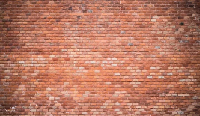 Fotobehang Bakstenen muur Vintage red brick wall