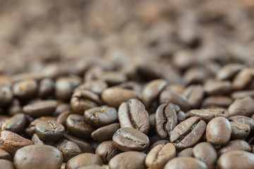 Roasted coffee seed for fresh coffee background