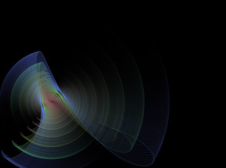 abstract fractal rotational  pattern on black background