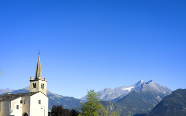 Fototapeta na wymiar Aosta valley summer panorama. Color image